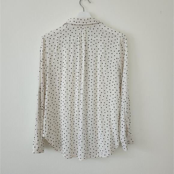 Max Studio Polka Dot Button Down Top M - Picture 4 of 7
